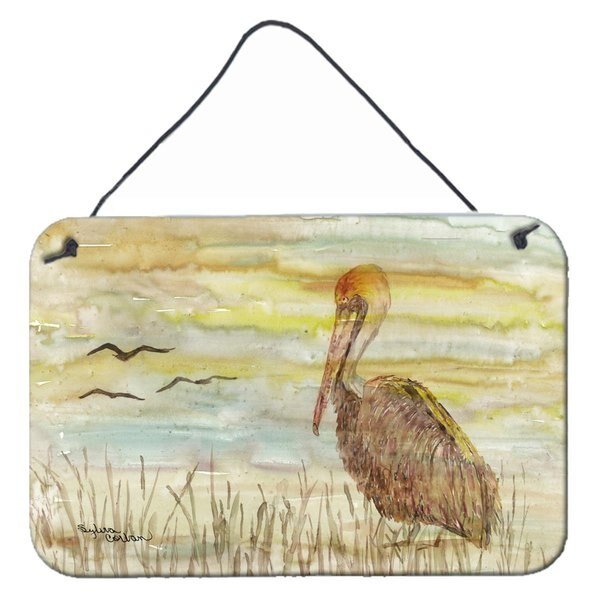 Brown Pelican Yellow Sky Wall or Door Hanging Prints, Carolines Treasures, Mfr#: SC2025DS812